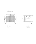 Aulic Perla Mark II 600mm wall hung vanity dimensions diagram