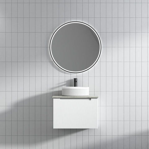 Front view of the Aulic Perla Mark II 600mm wall hung vanity