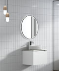 Aulic Perla Mark II 600mm wall hung vanity styled in a bathroom