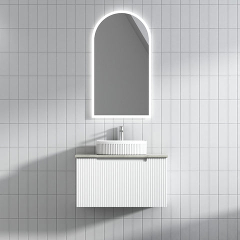 Front view of the Aulic Perla Mark II 750mm wall hung vanity