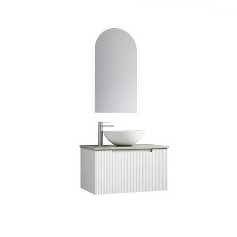 Aulic Perla Mark II 750mm wall hung vanity shown in a finished bathroom