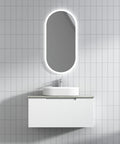 Front view of the Aulic Perla Mark II 900mm wall hung vanity