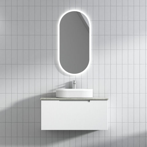 Front view of the Aulic Perla Mark II 900mm wall hung vanity