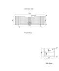 Aulic Petra Mark II 1200mm wall hung vanity dimensions diagram