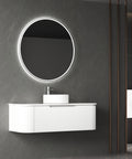Side view of the Aulic Petra Mark II 1200mm wall hung vanity showing drawer depth