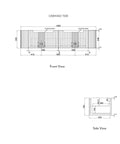 Aulic Petra Mark II 1500mm wall hung vanity dimensions diagram