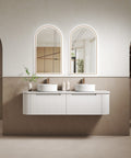 Aulic Petra Mark II 1500mm wall hung vanity shown in a finished bathroom