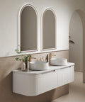 Close-up styling shot of the Aulic Petra Mark II 1500mm wall hung vanity