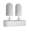 Aulic Petra Mark II 1500mm wall hung vanity styled in a bathroom