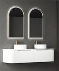 Aulic Petra Mark II 1500mm wall hung vanity styled in a bathroom