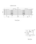 Aulic Petra Mark II 1800mm wall hung vanity dimensions diagram