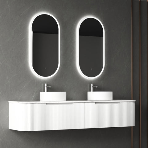Side view of the Aulic Petra Mark II 1800mm wall hung vanity showing drawer depth