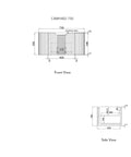 Aulic Petra Mark II 750mm wall hung vanity dimensions diagram