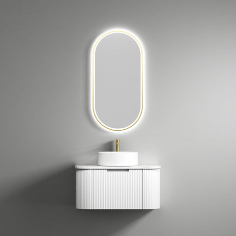Front view of the Aulic Petra Mark II 750mm wall hung vanity