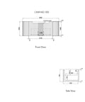 Aulic Petra Mark II 900mm wall hung vanity dimensions diagram