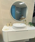 Aulic Petra Mark II 900mm wall hung vanity shown in a finished bathroom
