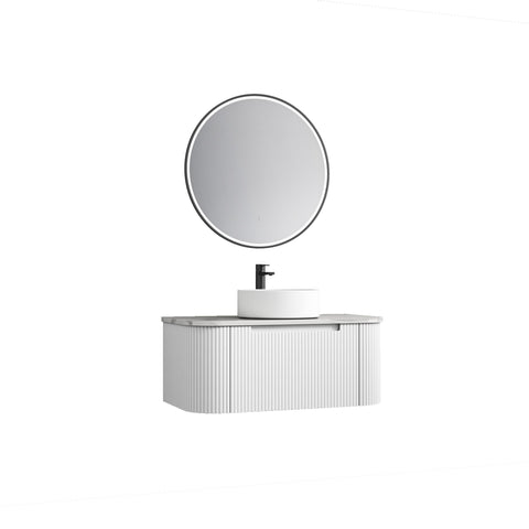 Aulic Petra Mark II 900mm wall hung vanity in a bathroom setting