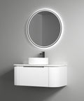 Side view of the Aulic Petra Mark II 900mm wall hung vanity showing drawer depth