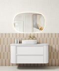 Aulic Ramee 1200mm wall hung vanity styled in a bathroom