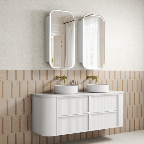 Aulic Ramee 1500mm wall hung vanity shown in a finished bathroom