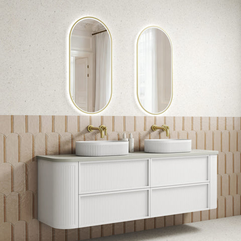 Aulic Ramee 1800mm wall hung vanity shown in a finished bathroom