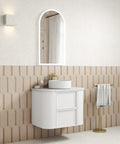 Aulic Ramee 750mm wall hung vanity shown in a finished bathroom