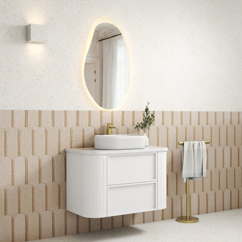 Aulic Ramee 900mm wall hung vanity shown in a finished bathroom