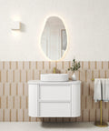 Aulic Ramee 900mm wall hung vanity styled in a bathroom