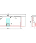 Aulic Savio 1200mm wall hung vanity dimensions diagram
