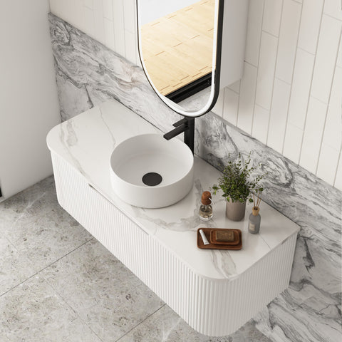 Aulic Savio 1200mm wall hung vanity shown in a finished bathroom