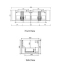 Aulic Savio 1500mm wall hung vanity dimensions diagram
