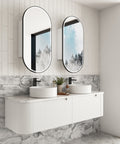 Aulic Savio 1500mm wall hung vanity styled in a bathroom