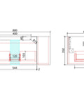 Aulic Savio 900mm wall hung vanity dimensions diagram