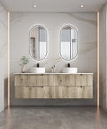 Aulic Tuscana 1500mm wall hung vanity shown in a finished bathroom