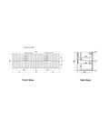 Aulic Tuscana 1800mm wall hung vanity dimensions diagram