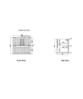 Aulic Tuscana 600mm wall hung vanity dimensions diagram