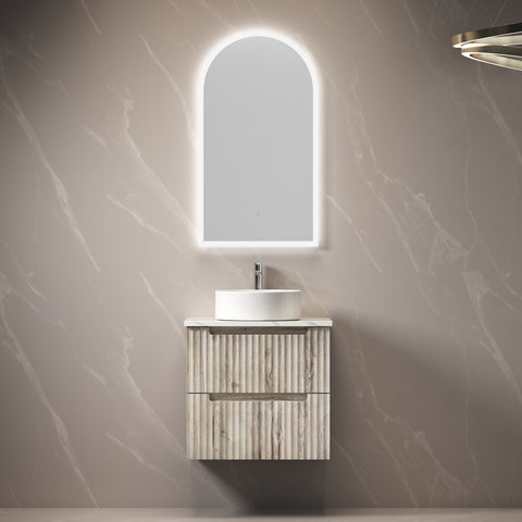 Front view of the Aulic Tuscana 600mm wall hung vanity