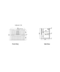 Aulic Tuscana 750mm wall hung vanity dimensions diagram