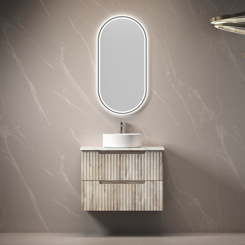Front view of the Aulic Tuscana 750mm wall hung vanity