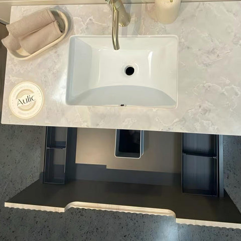 Aulic Tuscana 750mm wall hung vanity in a bathroom setting