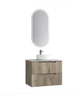 Aulic Tuscana 750mm wall hung vanity styled in a bathroom