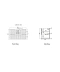 Aulic Tuscana 900mm wall hung vanity dimensions diagram