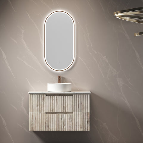 Front view of the Aulic Tuscana 900mm wall hung vanity
