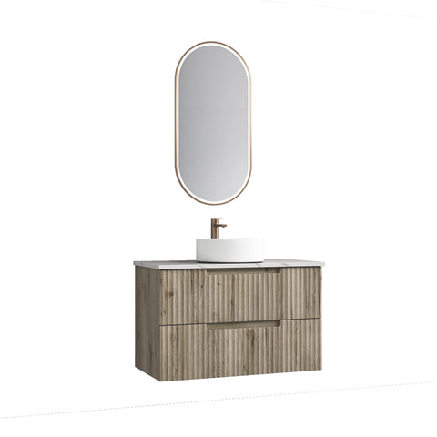Aulic Tuscana 900mm wall hung vanity in a bathroom setting