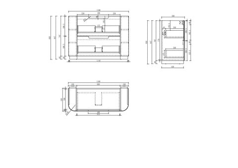 Aulic Varcelli 1200mm floor standing vanity dimensions diagram