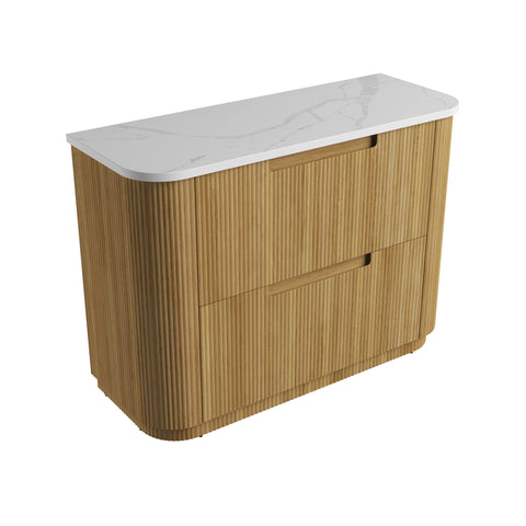 Palis White solid-surface stone top for the Aulic Varcelli 1200mm floor standing vanity