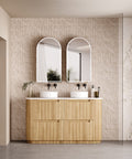 Aulic Varcelli 1500mm floor standing vanity styled in a bathroom