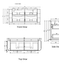 Aulic Varcelli 1800mm floor standing vanity dimensions diagram