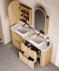 Close-up styling shot of the Aulic Varcelli 1800mm floor standing vanity