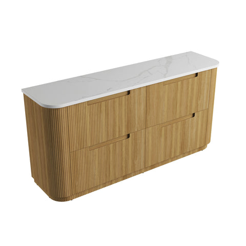 Palis White solid-surface stone top for the Aulic Varcelli 1800mm floor standing vanity